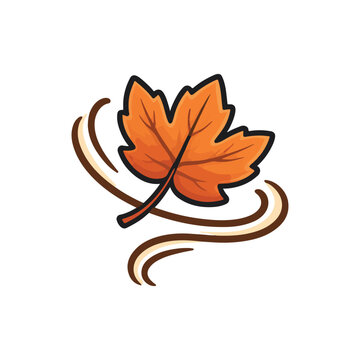 Autumn Leaf Swirl Vector Icon