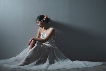 ウェディングドレスを着た花嫁
