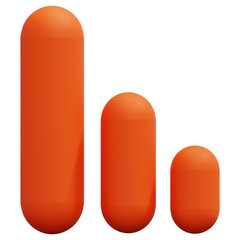 3D Orange Vertical Rounded Pillars Abstract Shape