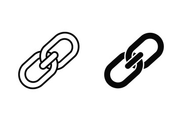 Link Chain Icons: Outline and Solid Styles for Connection and Networking