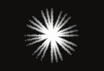 White Starburst Light Effect on Black Background