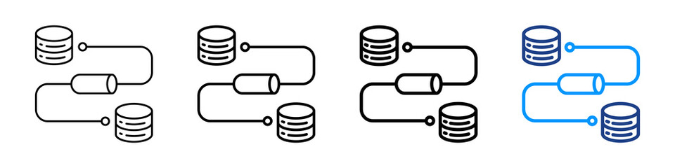 Data Pipeline Icon Different Style Outline Collection Set.