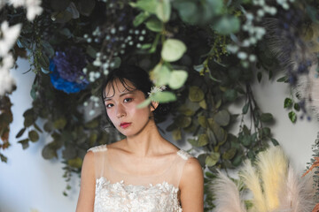 ウェディングドレスを着た花嫁