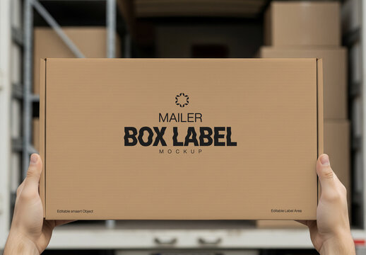 Mailer Cardboard Box Mockup Template