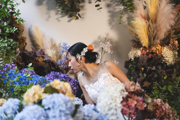 ウェディングドレスを着た花嫁