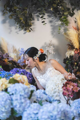 ウェディングドレスを着た花嫁