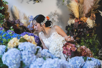 ウェディングドレスを着た花嫁