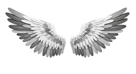 Obraz premium Pair of Grey and White Angelic Wings