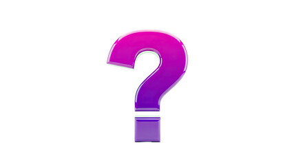 Glossy 3D Question Mark with Pink to Purple Gradient