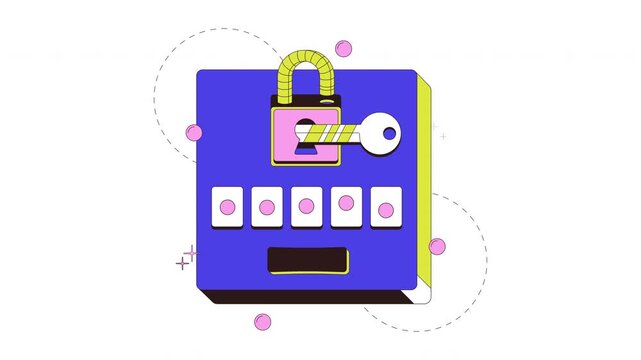 Enter verification code onboarding ui animation. Access confirmation. Lock key. 5 digit entry field. Password input. Web design. Mobile app intro motion. Micro UX scene 4K video on transparent
