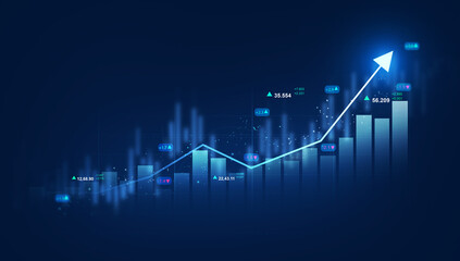 Analysis finance graph and market chart investment. Business development, financial plan and strategy. Stock market business and exchange financial growth graph.	
