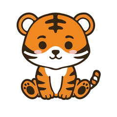 Cute Cartoon Tiger Illustration