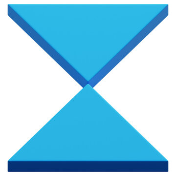 3D Blue Inverted Triangle Balance Abstract Shape