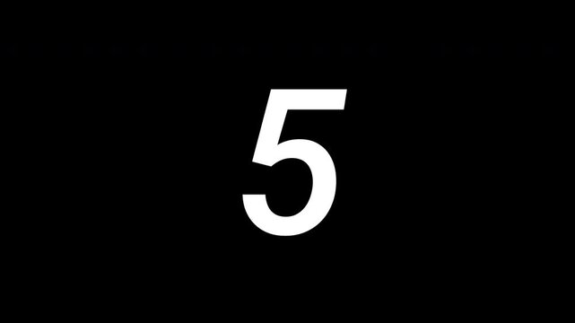  10 second countdown timer animation from 10 seconds to 0 seconds on a transparent background, ten second countdown timer from zero to ten with alpha channel for intro and filming.