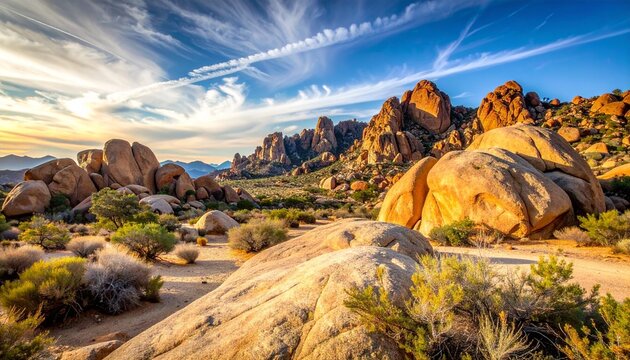 Desert Rock Formations at Sunset Arizona Landscape Dramatic Sky and Natural Beauty Scenic Wilderness.