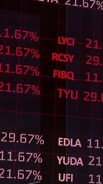 Vertical video: Camera panning, stacked bars shifting, % values updating, showing market snapshot