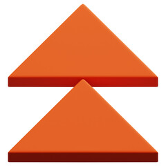 3D Orange Double Triangle Stack Abstract Shape