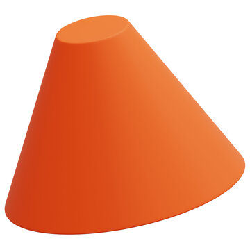 3D Orange Smooth Truncated Cone Abstract Shape