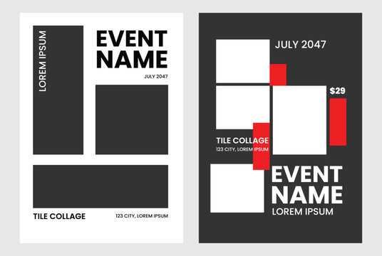 Creative Tile Photo Grid Collage Poster Design in A4 Format for Event Announcement and Marketing