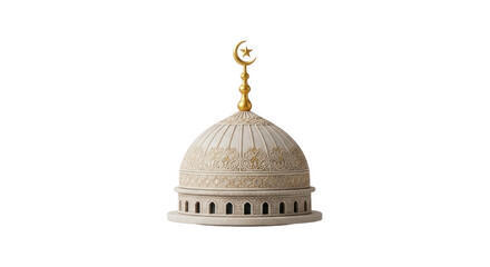 Fototapeta premium Photo-realistic Islamic Mosque Dome with Crescent Star Symbol - Religious Architecture