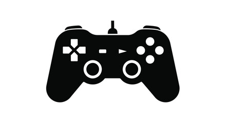 Black gamepad controller graphic a simple digital silhouette © md