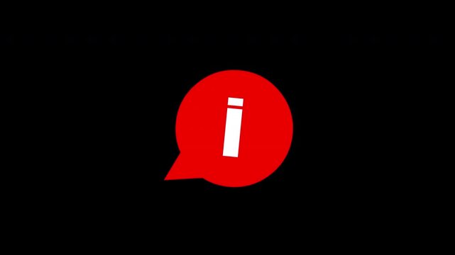 Red Information Speech Bubble Icon on Dark Background