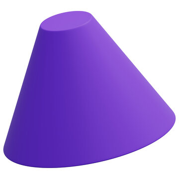 3D Purple Smooth Truncated Cone Abstract Shape
