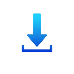 A blue download icon on a transparent background with a black surrounding area
