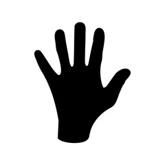 Obraz premium Simple silhouette depiction of a left hand with fingers widely spaced out