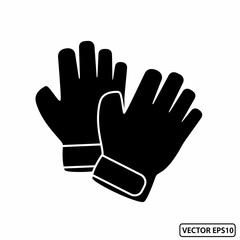 Obraz premium A pair of protective gloves illustrated in black against a clean backdrop. These gloves symbolize protection and work safety. 