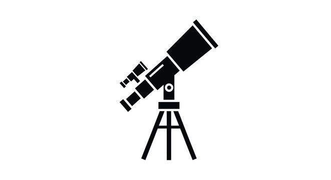 Black telescope on a tripod a striking visual silhouette