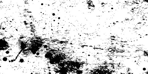 Fototapeta premium Distressed vector texture background grunge overlay black and white paint splatters scratches old aged rough surface graphic resource