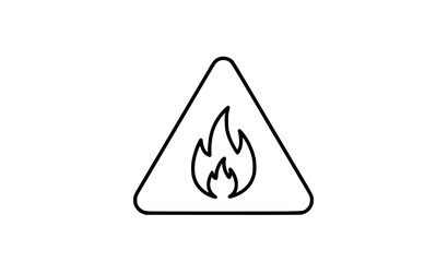 Flammable Warning Outline Icon Vector Illustration