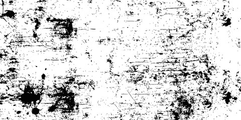 Fototapeta premium Black Grunge Overlay Texture Vector Background Rough Distressed Surface Effect with Scratches and Ink Splatters