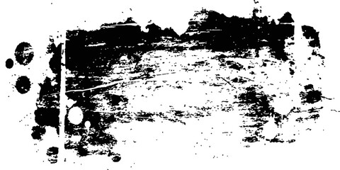 Naklejka premium Black and White Distressed Grunge Brush Stroke Vector Texture Overlay