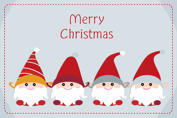 Festive christmas card featuring adorable gnomes and holiday greetings © bashanti