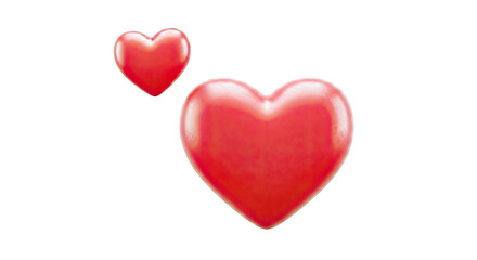 Fototapeta premium Two Red Hearts on White Background