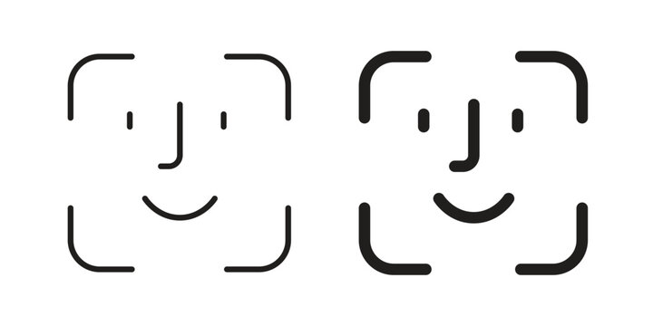 Face id icons for website design and development, app development. EPS10