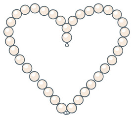 Fototapeta premium Pearl Necklace Shaped Into A Classic Heart Symbol