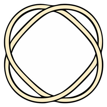Interlocking Geometric Circle and Square Pattern Design Element