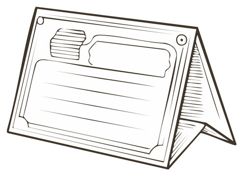 Sketch of a Tent Table Card with Space for Text and Logo Design Template