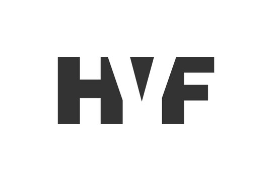 HVF logo design. Initial letter H V F bold font style for tech startups, consulting, corporate branding. Creative company name, headlines typography identity, trendy logotype.