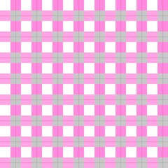 Abstract Pink and Gray Grid Pattern with Intersecting Lines and Optical Illusion Effect on White Background for Decorative and Geometric Design