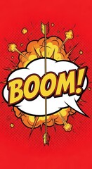 Fototapeta premium Comic Book Explosion with Arrow and BOOM.