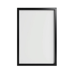 Realistic empty black frame mockup isolated on a transparent background. PNG cutout or clipping path.