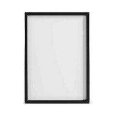 Realistic empty black frame mockup isolated on a transparent background. PNG cutout or clipping path.