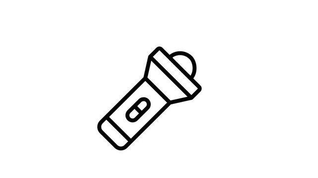 Trendy outline style animated icon of handheld excavation torch