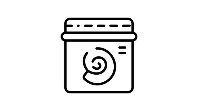 Trendy linear animated icon of curled ancient fossil shell