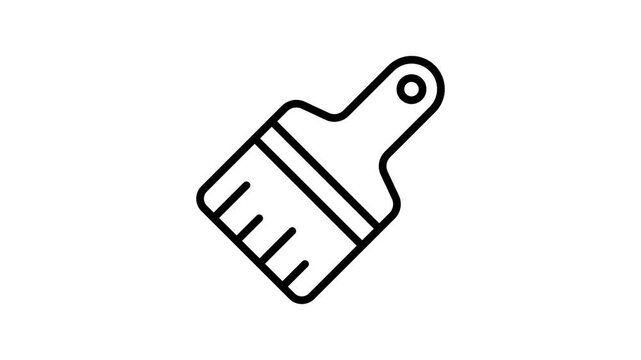 Sleek linear animated icon of fine excavation brush tool
