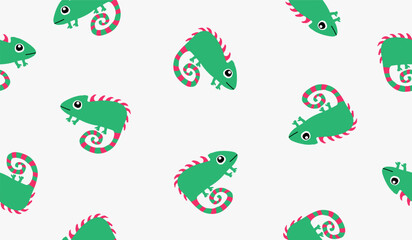 Naklejka premium Cute iguana pattern background vector design